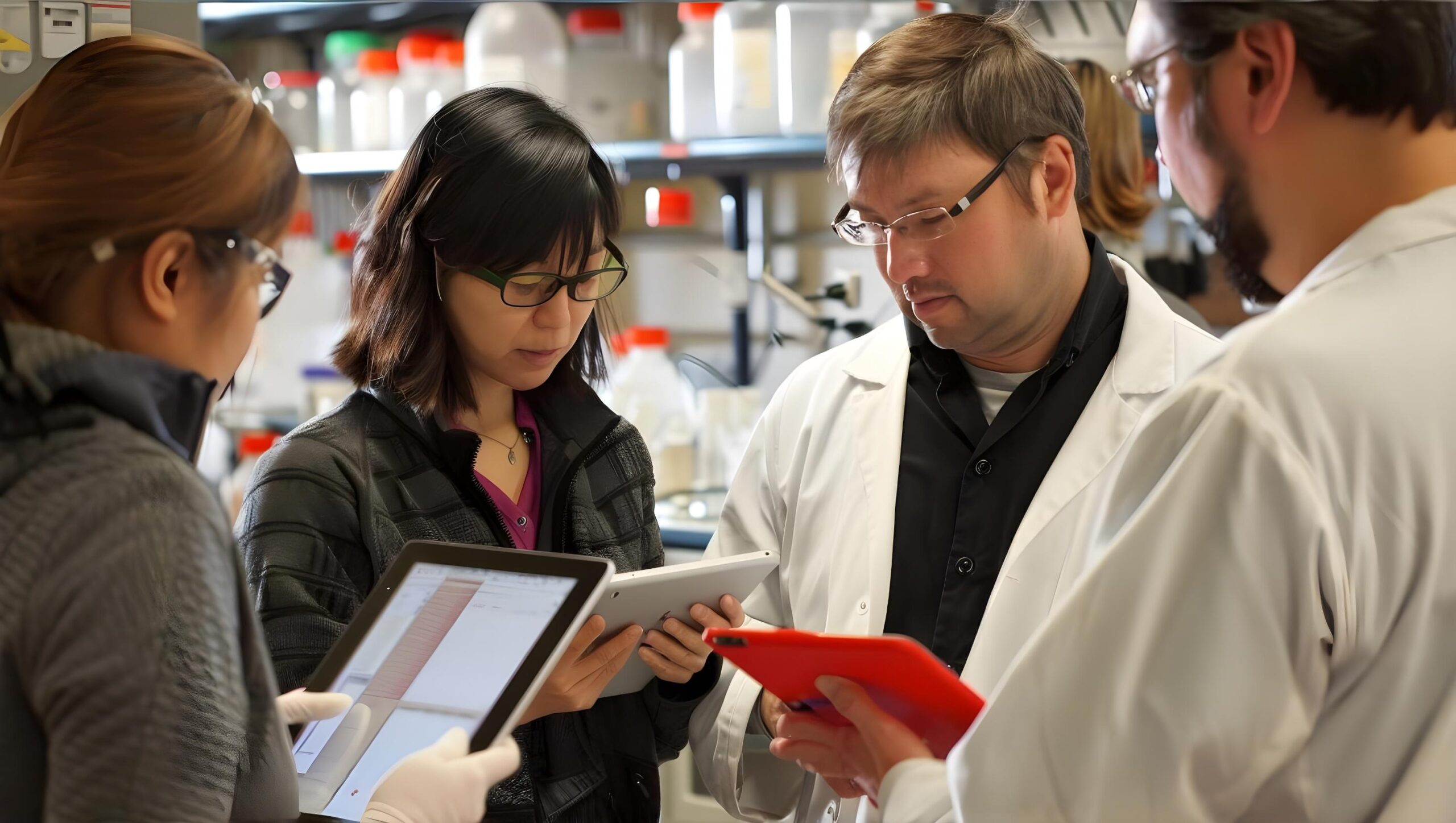 Group of professionals analyzing pharmacy valuation data and financial reports