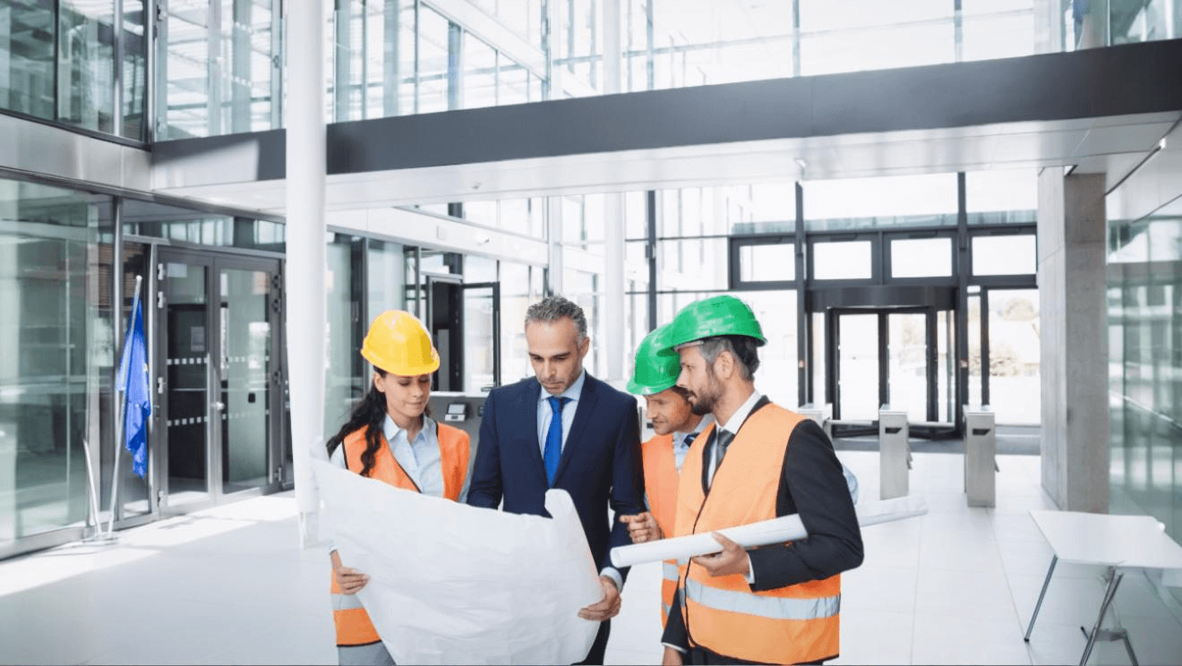 Business owner reviewing valuation metrics for a construction management firm